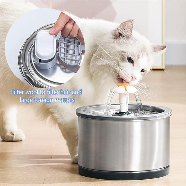 Foto 7 de 7 de 16 Fuente Agua para Gatos, Compatibles con Fuente Acero Inoxidable para Mascotas