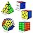 Speed Cube Set, Puzzle Cube, Magic Cube 2x2 4x4 Pyraminx Pyramid Megaminx Fenghuolun Puzzle Cube Toy Gift for Children Adults, Pack of 5