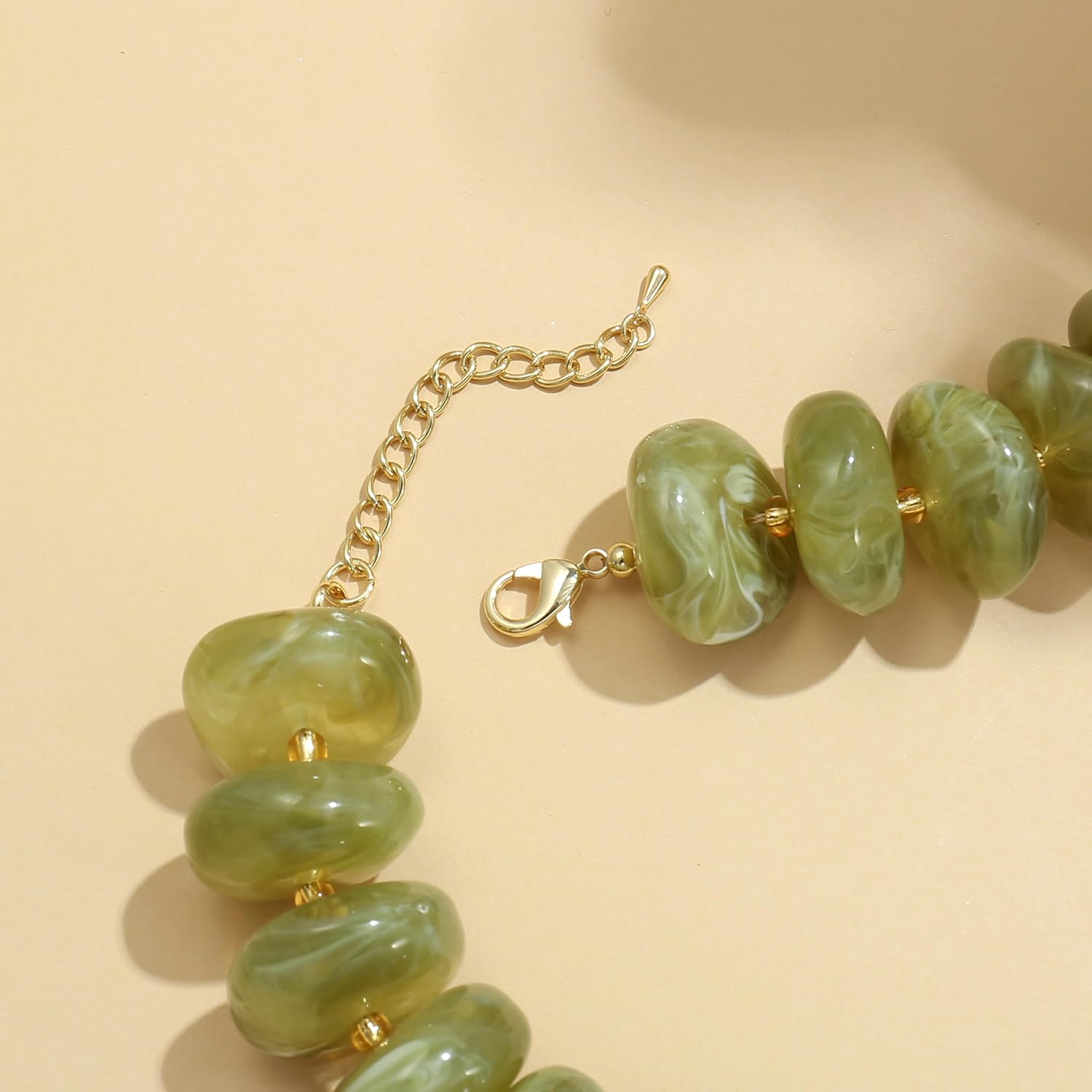 CONRAN KREMIX Colorful Chunky Beaded Necklace for Women,Large Acrylic Bead Choker Statement Necklace Cute Trendy Surfer Beach Strand Necklaces Jewelry Gifts
