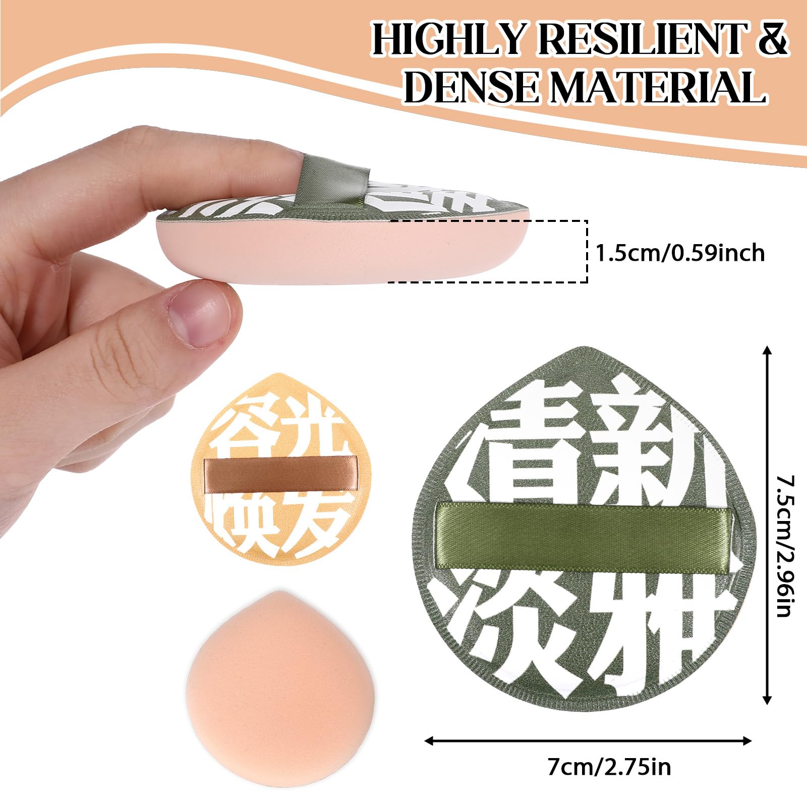 4 Pcs Korean Makeup Sponge Puff for Foundation Concealer and Powder Teardrop Setting Powder Puff Makeup Cushion Foundation Sponge for Liquid Cream(Large Size) - Image 4