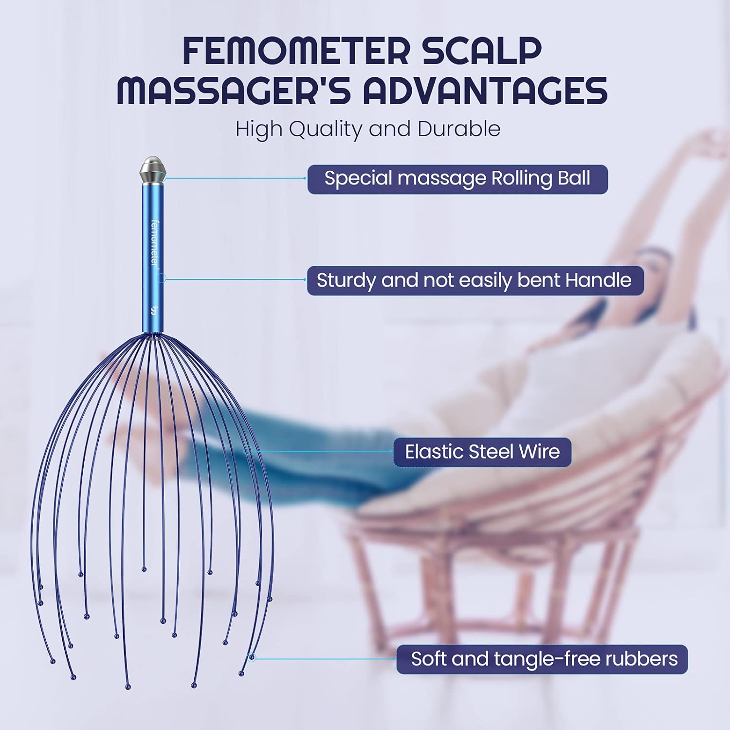 Head Massager Scalp Stress Relax, Head Scratcher with 20 Fingers, Scalp Massager Tool 1 Pack, Acupuncture Point Massager, Deep Relaxation and Better Sleep : Health & Household