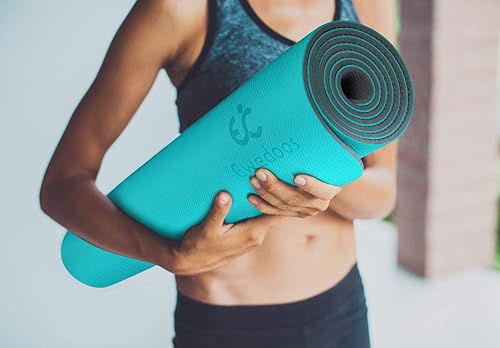 Miniatura 4 de Ewedoos Tapete de yoga antideslizante de elastómero termoplástico, tapete de ejercicio ecológico para yoga, pilates y ejercicio de piso, tapete