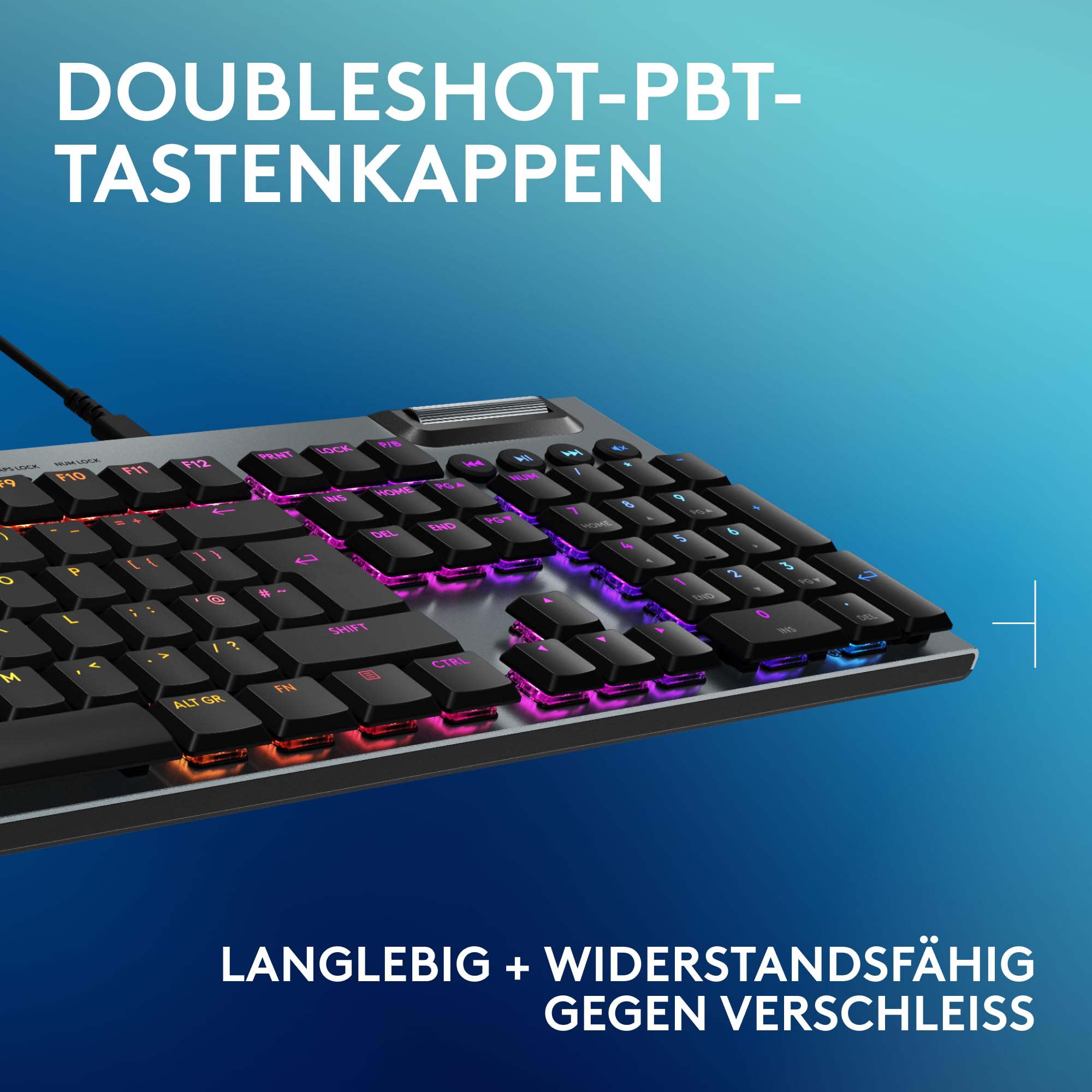 Logitech G G915 X - Kabelgebundene, Gaming-Tastatur mit Double-Shot-PBT-Tastenkappen, voll programmierbaren Tasten, braune taktile GL-Switches für PC/Mac, DEU QWERTZ-Layout - Schwarz