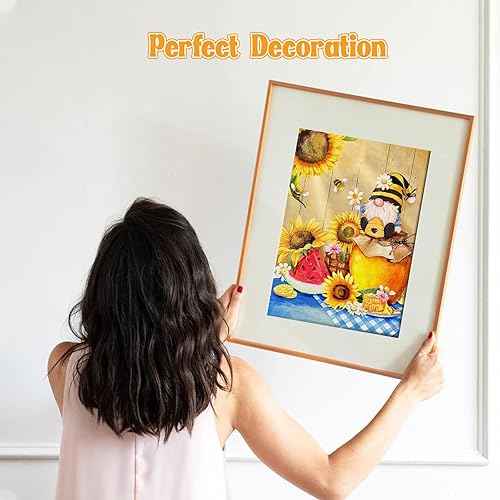 Miniatura 4 de NAIMOER Kits de arte de diamantes de gnomos para adultos principiantes, kit de arte de diamantes de otoño 5D, girasoles de diamante, kits de arte de