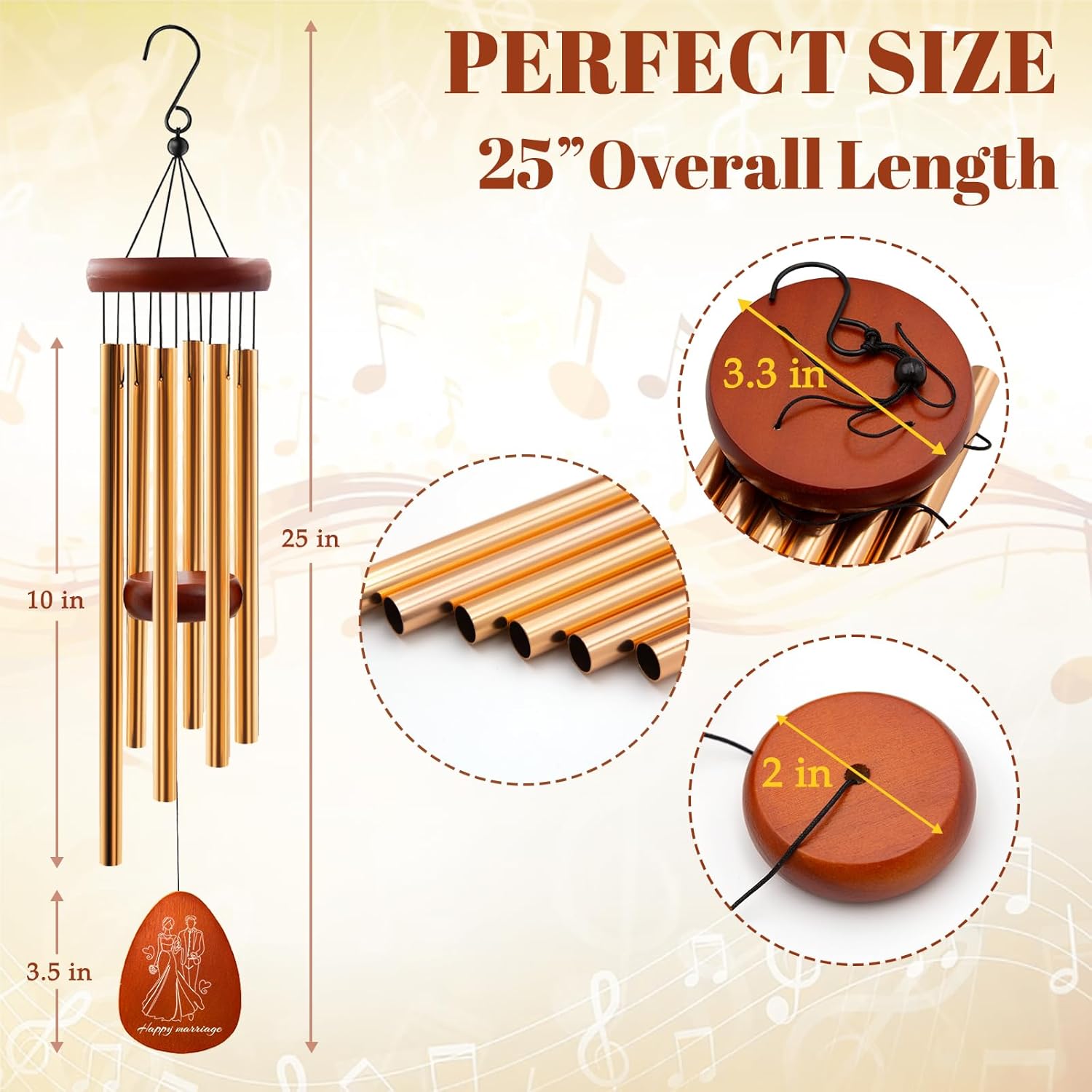 Wedding Gifts for Couples 2026, Engagement Gifts for Christmas Valentines Day, Wedding Wind Chimes Gift for Newly Engaged Couples Bride, Marriage Gift for Newlyweds - Image 4