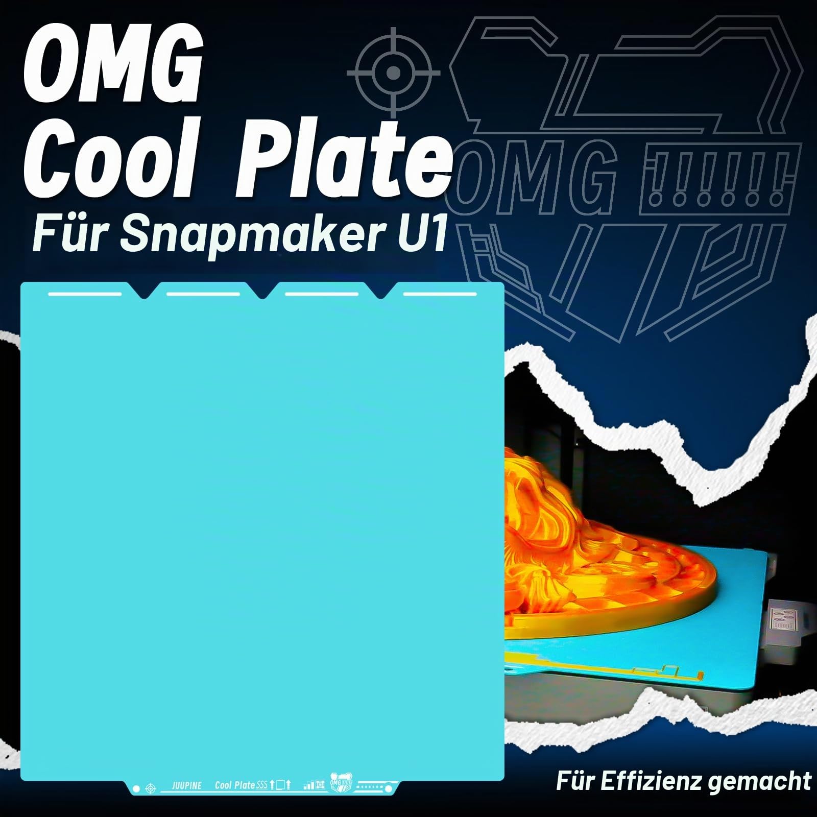OMG Cool Plate For Snapmaker U1 Texture PEI Glacier Plate 270x270mm Double-Sided Printing Platform, Flexible and Detachable Heatingbed Made of Spring Steel for Snapmaker U1 3D Printer Parts