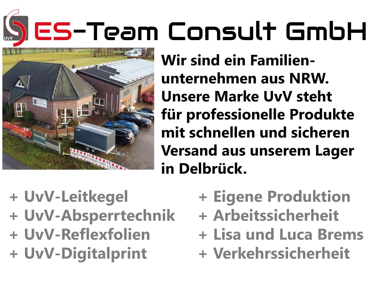 Achtung Drohne: Reflektierender Kegel mit wechselbarem Schild – Schnell aufgestellt und mobil einsetzbar in zwei praktischen Größen. (Achtung Drohne, 50 cm)