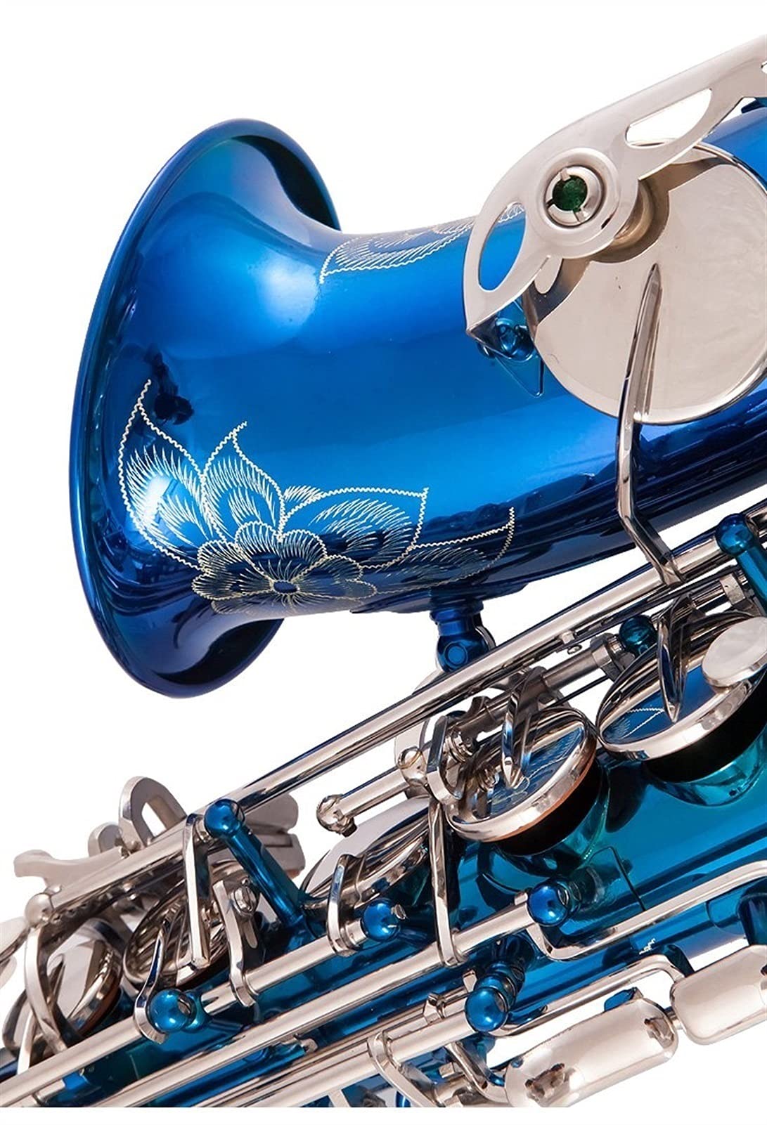 Sassofono Contralto in MIB Argento Blu di Alta qualità in Ottone Laccato E Flat Sax 802 Tipo Chiave Strumento a fiato Sassofono Studenti