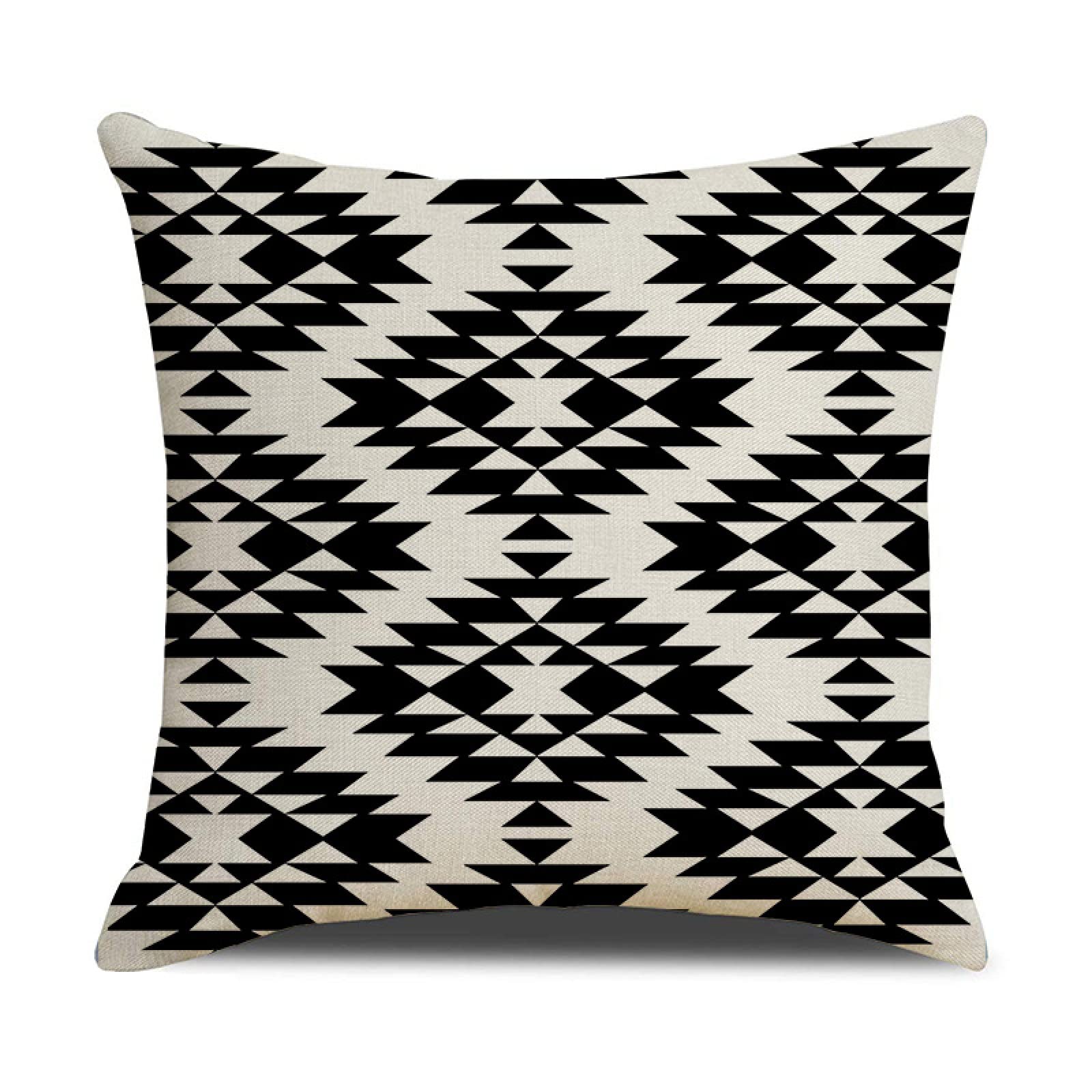 Cushion Covers 50cm x 50cm Abstract Geometry Decorative Pillows with Invisible Zipper Garden Cushions Square Linen Scatter Cushions Comfortable Breathable Pillow Cover