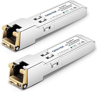 1.25G SFP-T, 10/100/1000BASE-T RJ45 Copper SFP for Cisco GLC-T/SFP-GE-T/GLC-TA, Mikrotik SRJ01, Netgear, Supermicro, up to 100m(Pack of 2)