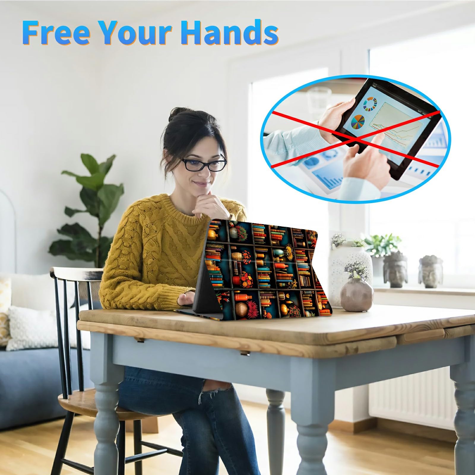 Tablet-Hülle für Kindle Scribe 10,2 Zoll 2022/2024, schmaler Ständer, Leder, Smart Cover mit automatischer Wake/Sleep-Funktion, Bibliothek