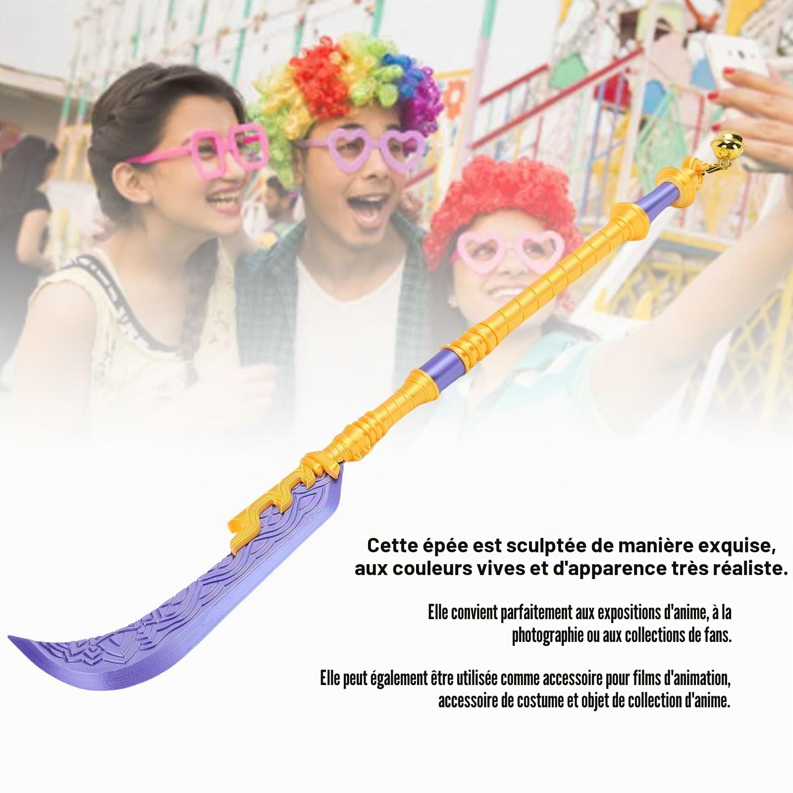 Zerodis Épée Longue de Cosplay, Réplique D'épée D'anime avec Matériau PLA Léger, Utilisation Multifonctionnelle et Design Authentique pour Les Conventions D'anime et Les événements de