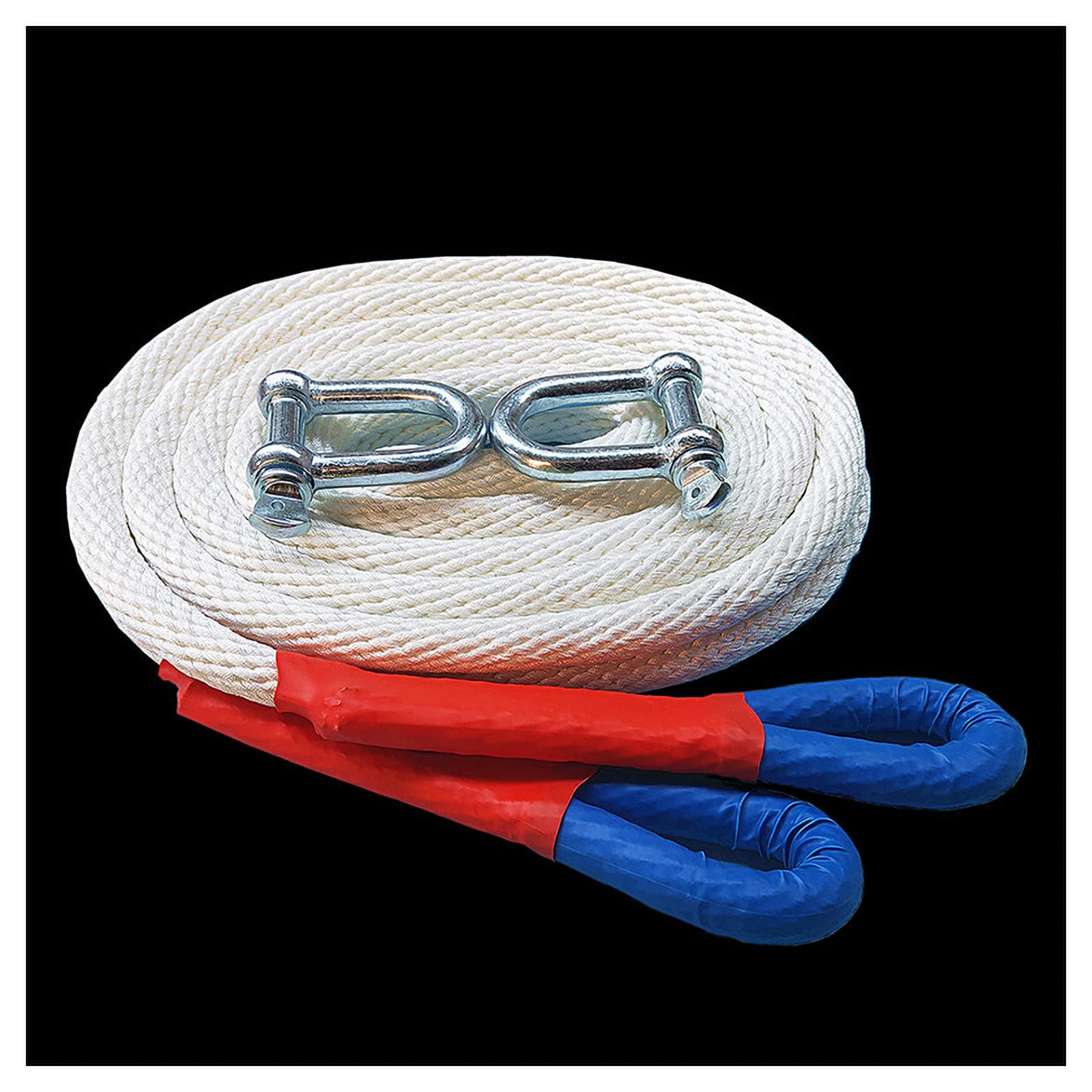 Corde de Remorquage, Ceinture de Remorquasangle de Remorquadeure Ceinture de Remorquarobuste 4X4 Avec 2 Crochets de Sécurité Pour Équipement de Sauvetade Remorque de Camdeure/5T/8M