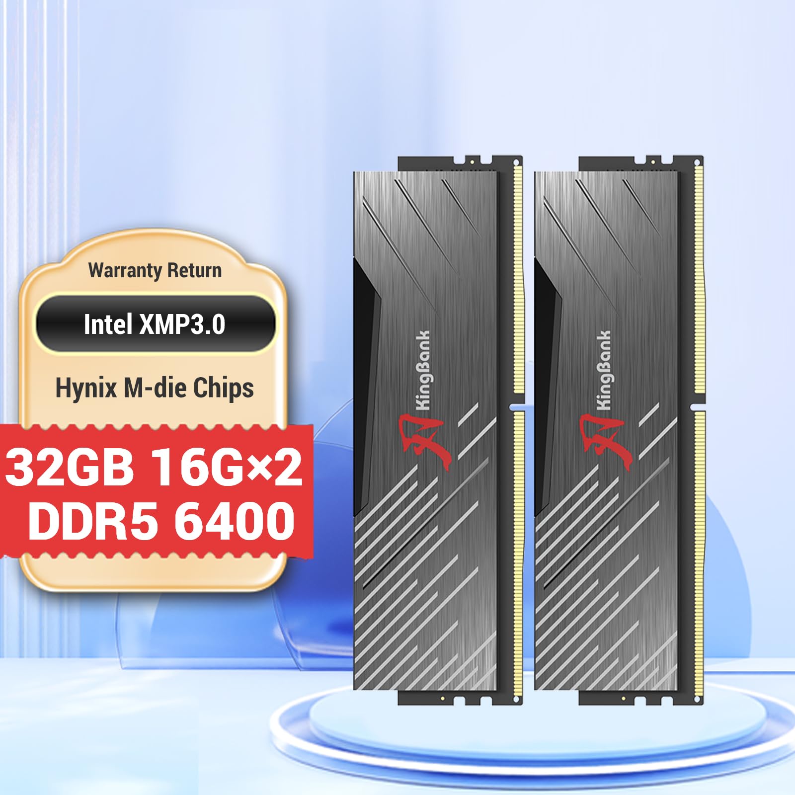 Computer Memory Ram Hynix M-die KingBank DDR5 32GB(2x16GB) 6400MHz
