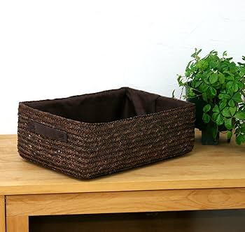 Amazon.co.jp: ストロー製収納バスケット/ベルトタイプ/(浅型タイプ