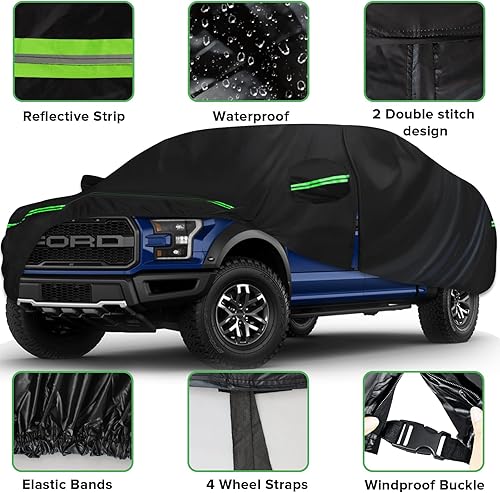 Miniatura 3 de Funda para maletero para Ford F-150 Chevy Silverado, cubierta exterior completa para automóvil con cremallera de puerta, impermeable, resistente al