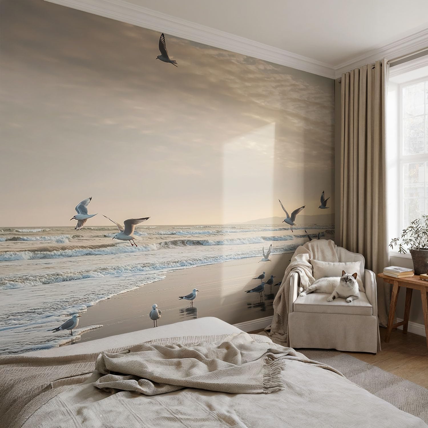 Papel Pintado Textil 416x254 cm Tranquilidad junto al mar