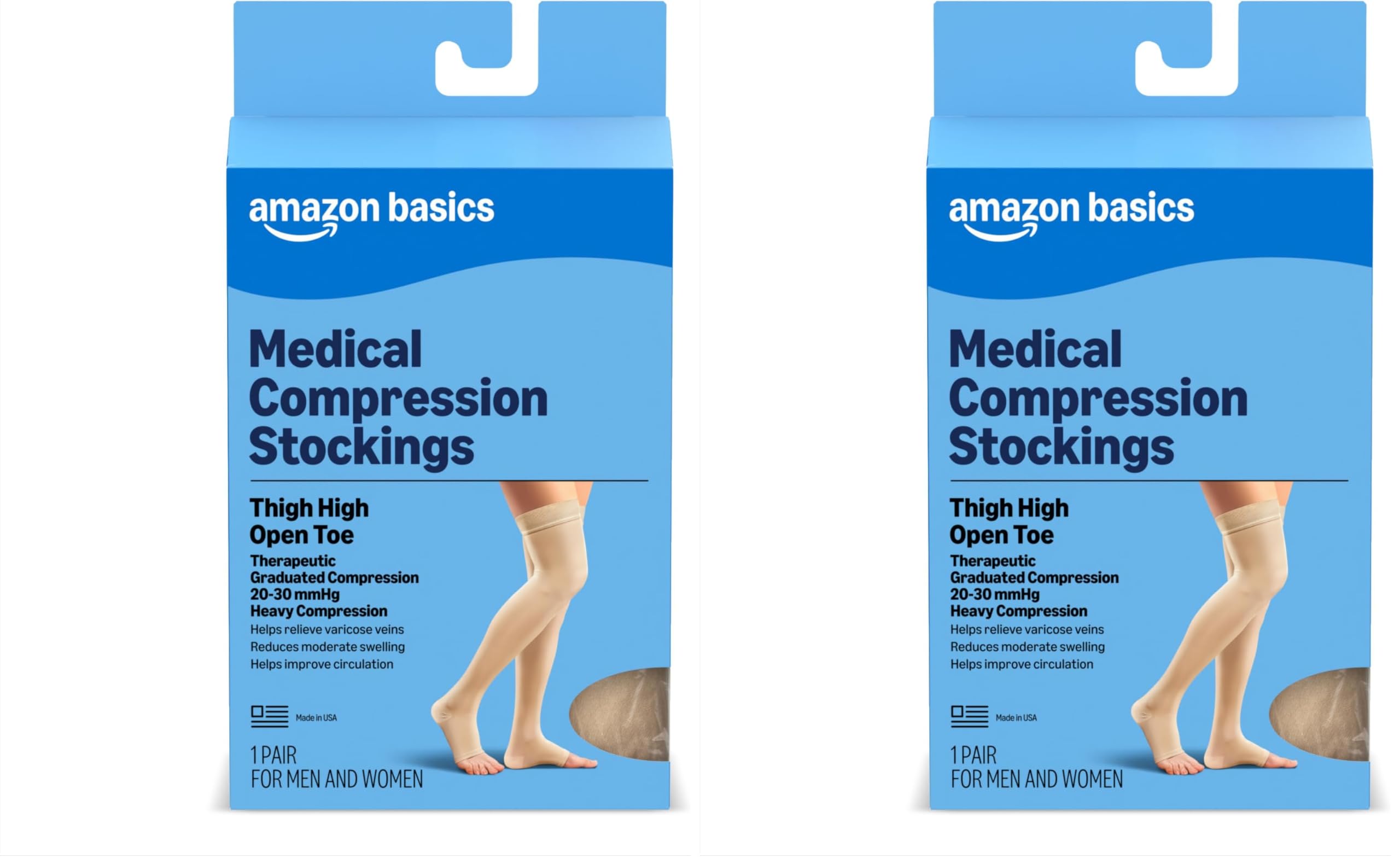 Amazon Basic Care 20-30 mmHg Thigh High Stockings