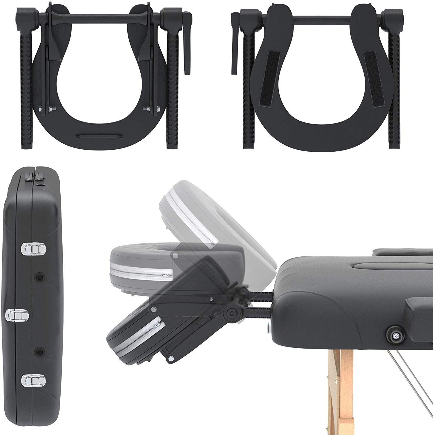 LETTINO MASSAGGIO PROFESSIONALE 3 ZONE IN LEGNO PORTATILE E PIEGHEVOLE COD-06