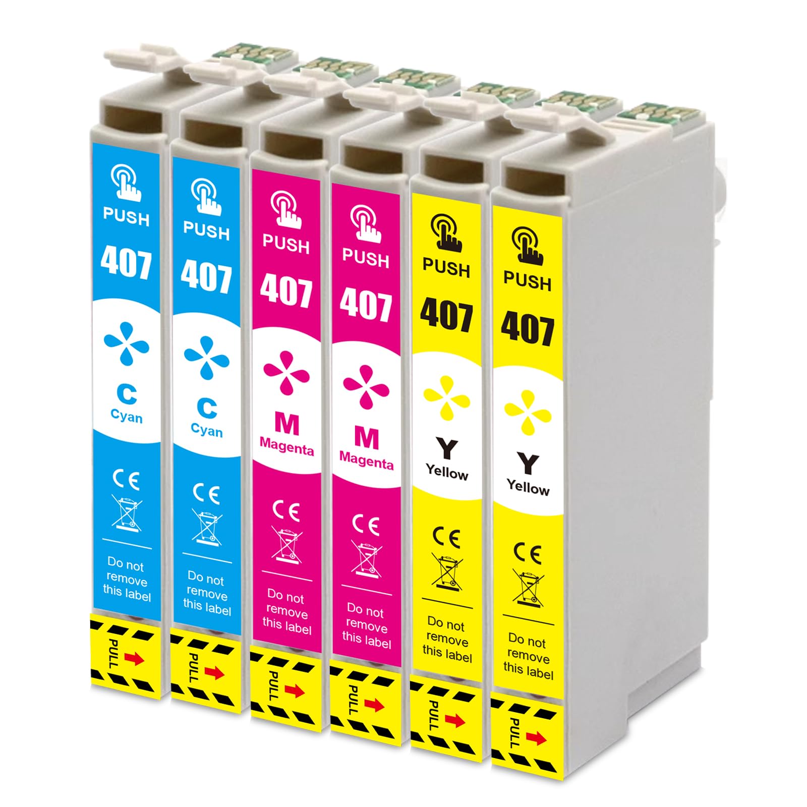407XL 407 XL cartucce a colori compatibili con cartucce Eps 407 407XL per Workforce Pro WF-4745DTWF WF-4745 WF4745 (2 ciano, 2 magenta, 2 giallo)