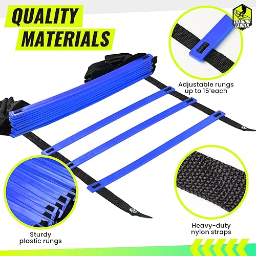 Miniatura 3 de Teenitor Escalera de agilidad Escalera de velocidad de entrenamiento para fútbol, velocidad, fútbol, fitness, entrenamiento de pies, bolsa de