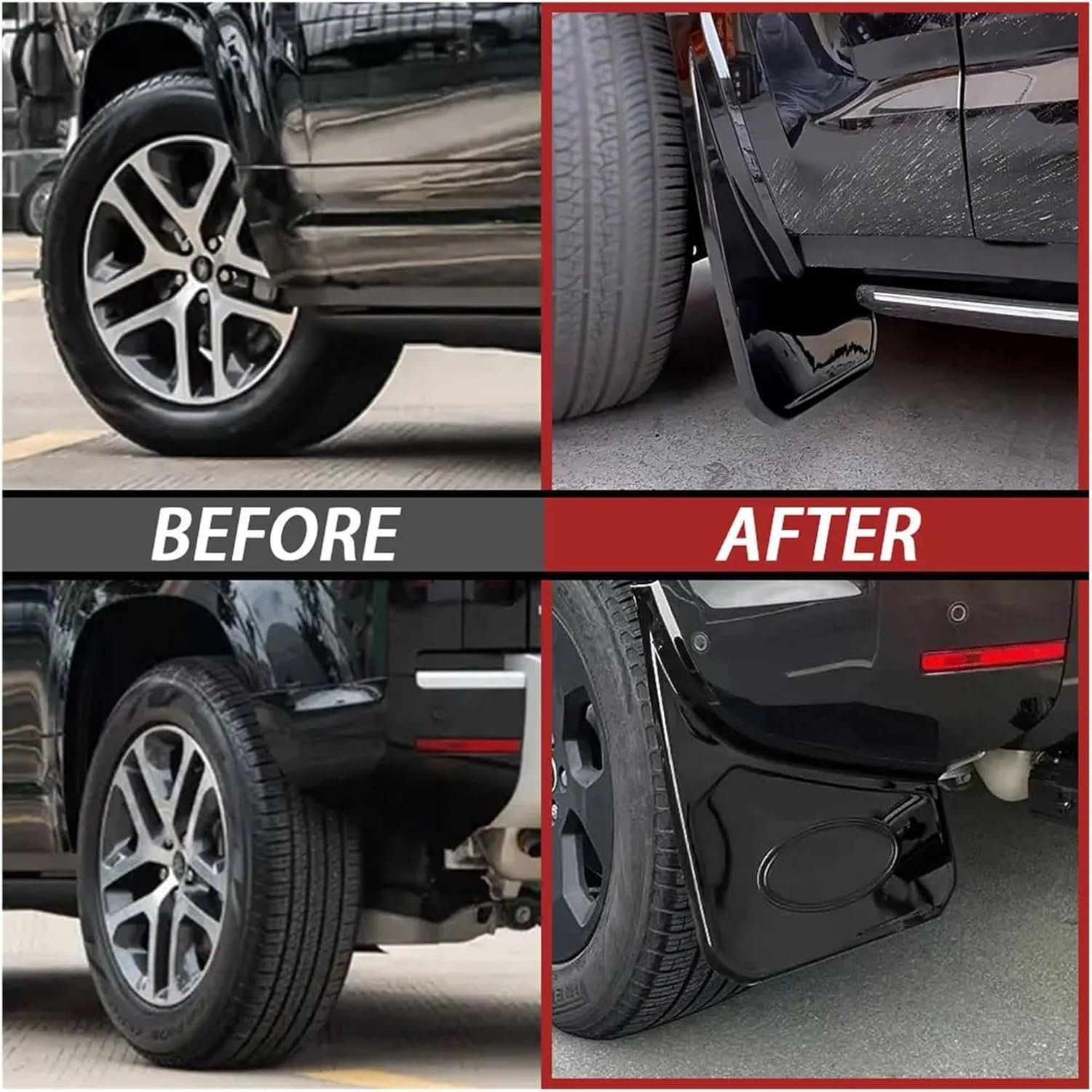 4Pcs Set Mud Flaps Splash Guards Mudguards Guard Car Fender Protection Body Kit Compatible with Land Rover Defender L663 Cover Accessories(Styie2)