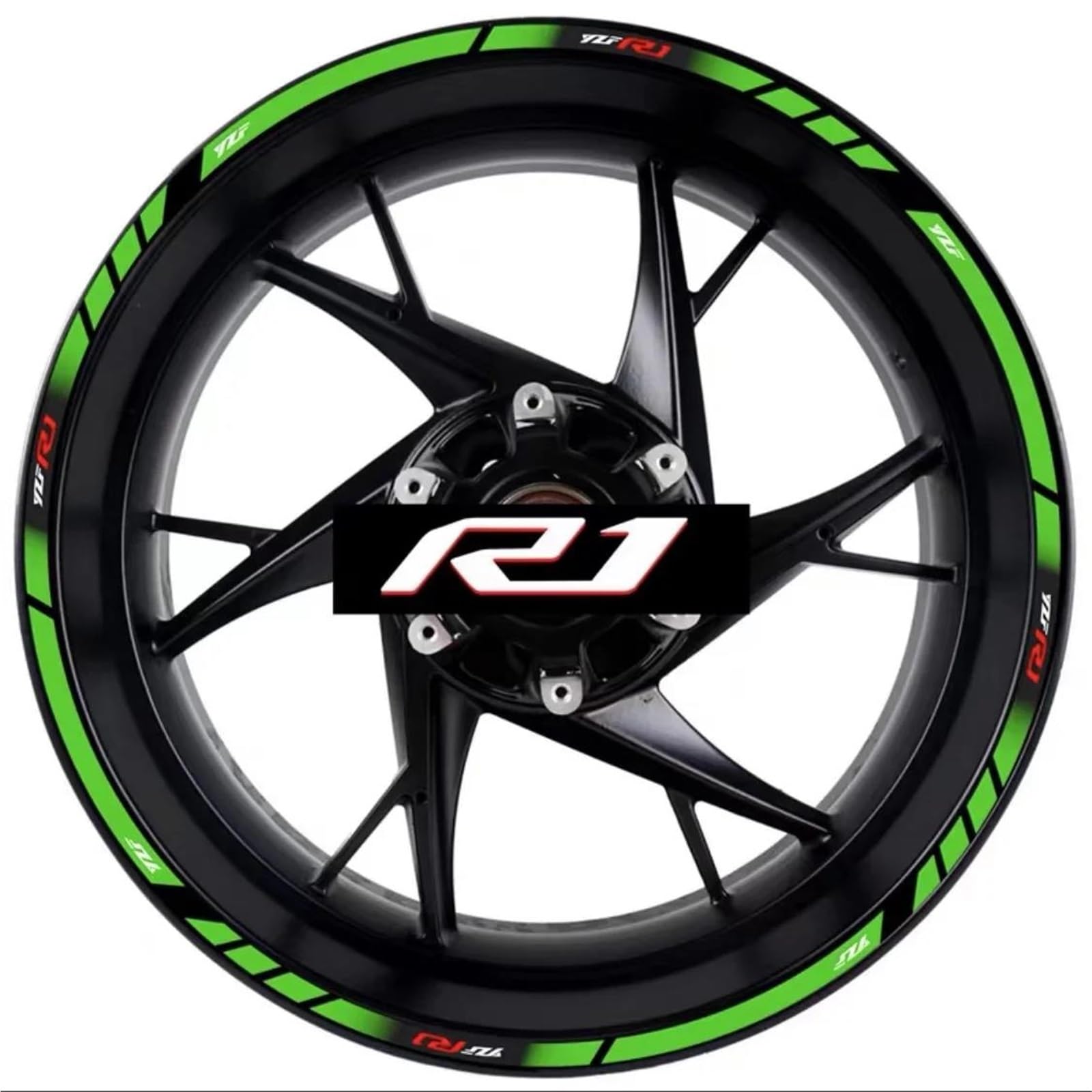 Motorcycle Decal Set Decorative Wheel Hub YZF R1 Rim Reflective Waterproof Sticker for Yamaha YZFR1(Color4)
