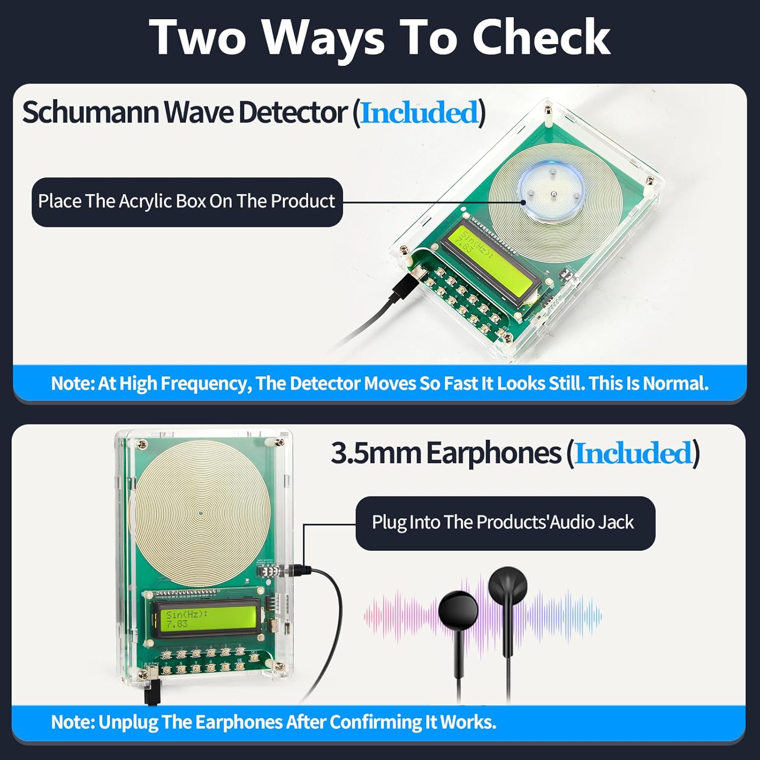 Frequency Generator for Healing – 7.83Hz Schumann Resonance Sound Therapy Device with Acrylic Case for Sleep aid, Meditation, Stress Relief & Yoga (0.01Hz–200kHz)