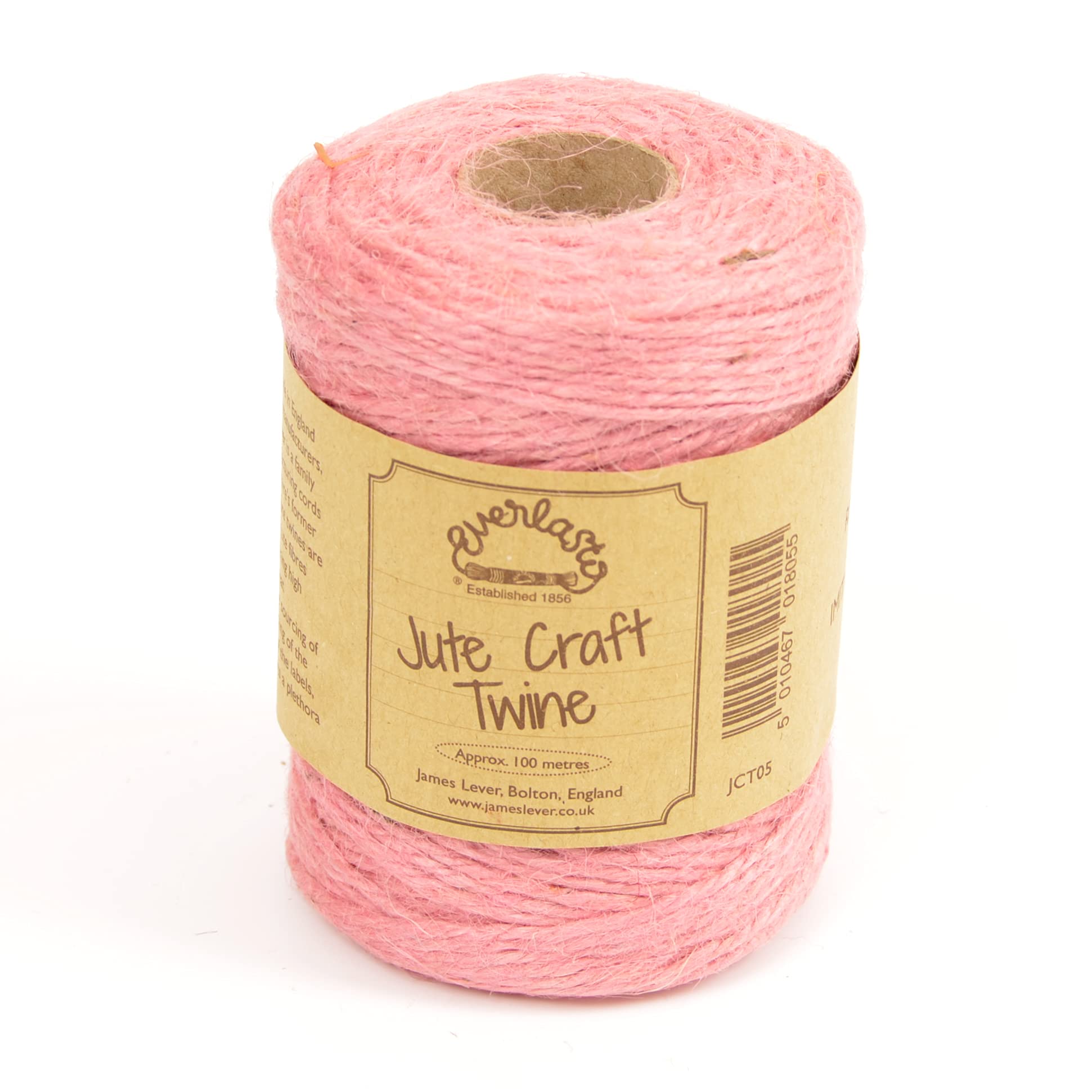 Everlasto Candyfloss Natural Coloured Jute Craft Twine 100M Spools (Candyfloss)