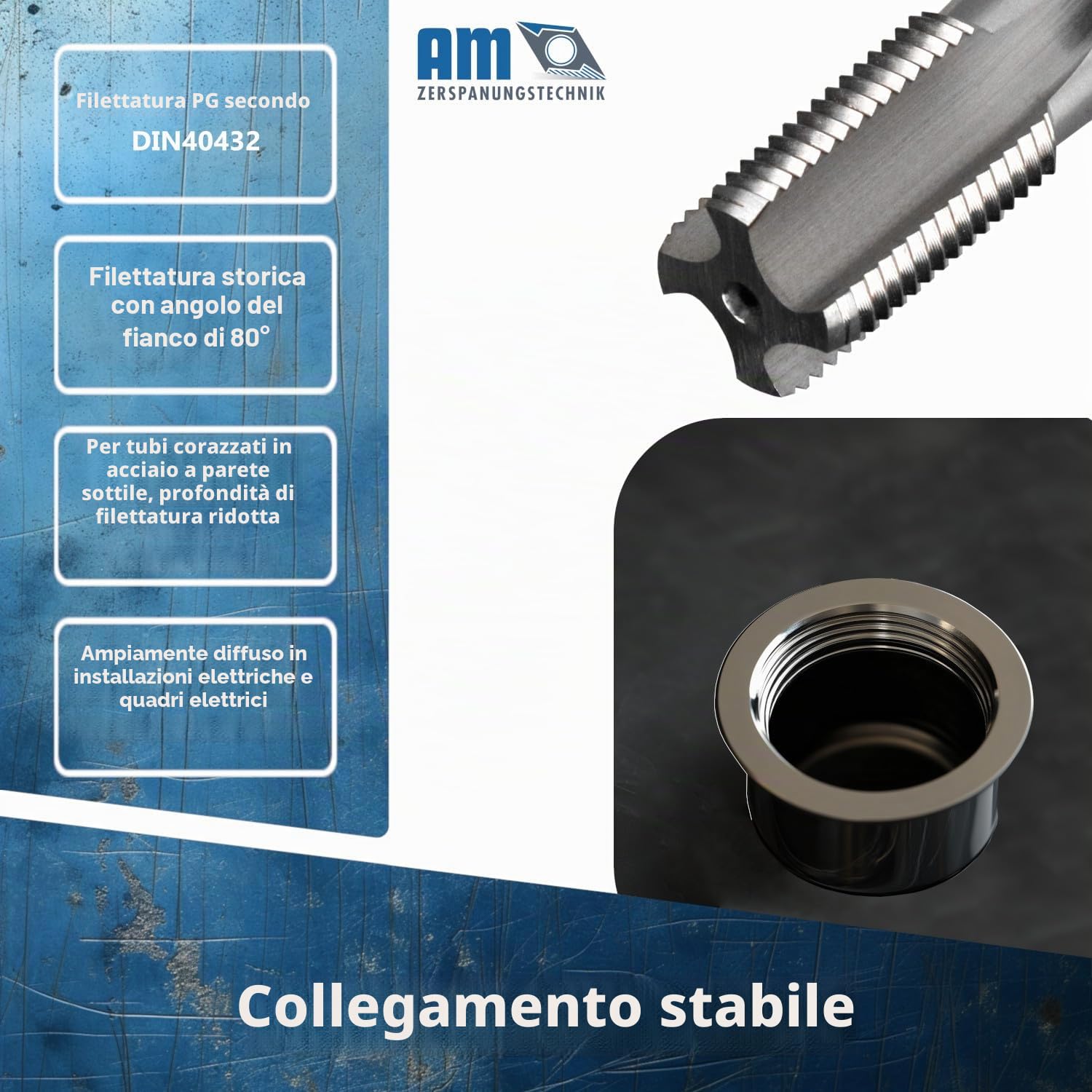 Maschio filettato PG | filettatura per tubo corazzato PG11 | Maschio filettato HSS | DIN 40432 PG | Maschio filettato HSS – PG 11