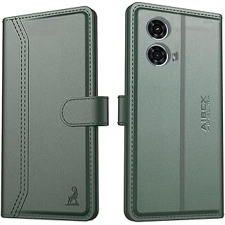 AIBEX Motorola G45 5G Flip Cover - Green Leather 5G