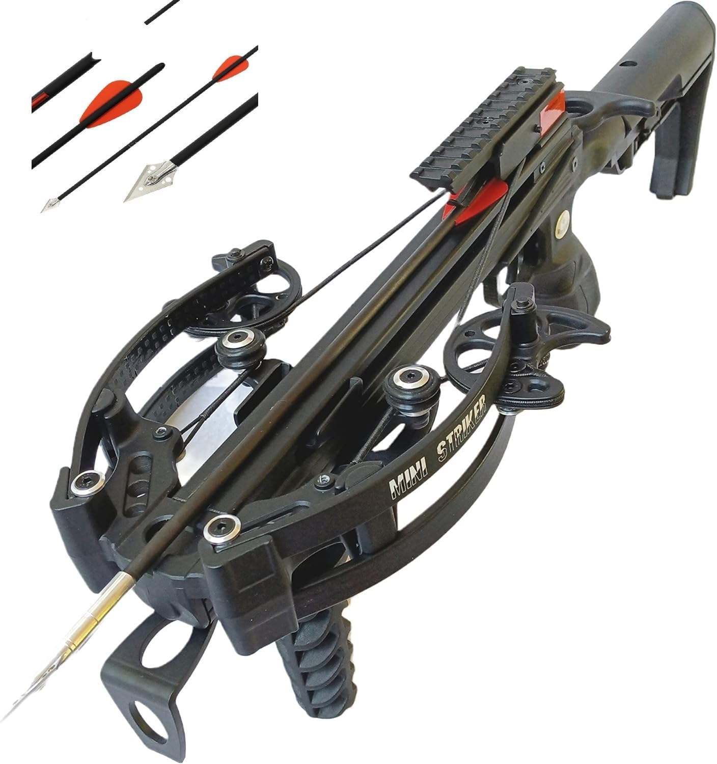 125lbs Mini Striker Compound Hunting Crossbow for Fishing and Hunting Small and Compact, Includes 5 Hunting Bolts