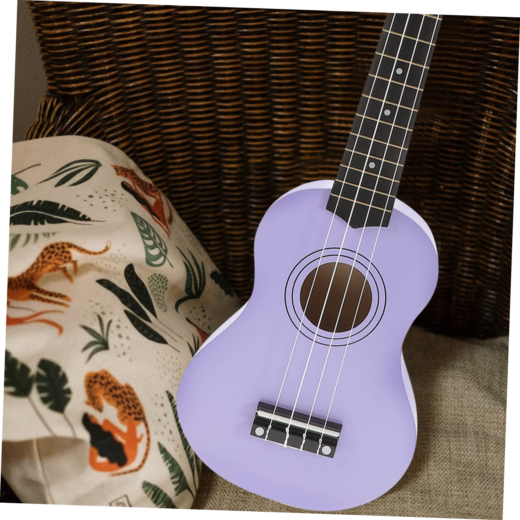 21 Zoll Violette Holz Ukulele Spielzeug für Kinder Frühe Bildung | Ukulele für Kinder, Musikalisches Lernspielzeug, Abgerundete Kanten ohne Grate, Geschenk