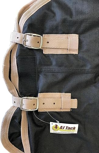 Miniatura 3 de 1200D Impermeable Poli Partido Caballo Manta 14.11 oz - Negro 72"