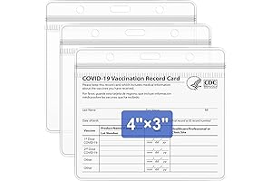 bsforv 3-Pack 4x3 Waterproof Vaccination Card Protector