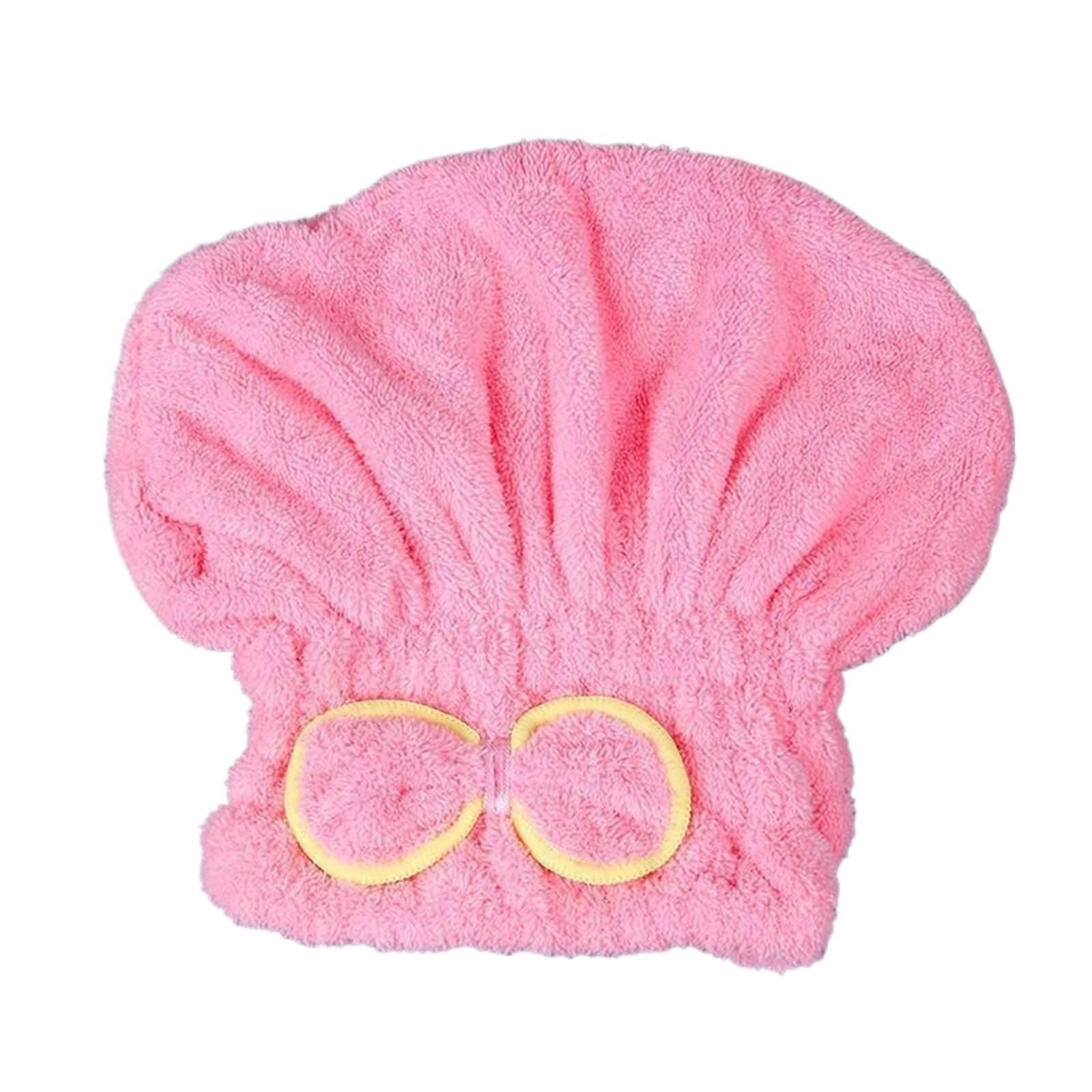 Serviette en microfibre cheveux secs sans chaleur bonnet absorbant rose