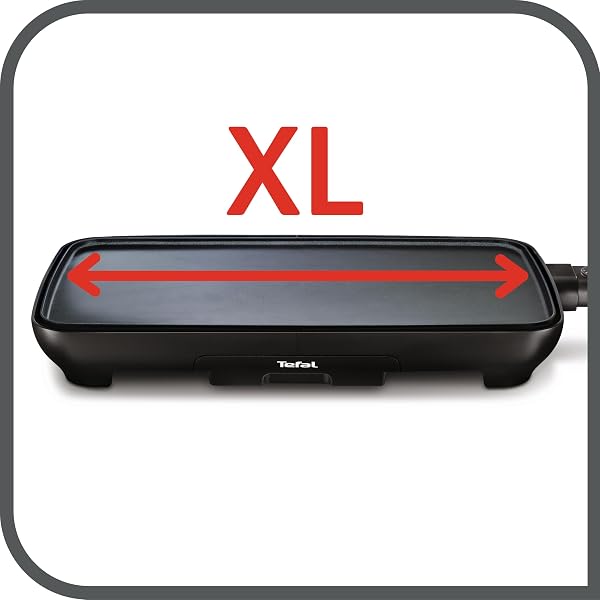 Tefal Malaga Plancha électrique XL 2000W avec Thermostat réglable Grande surface de cuisson 6 à 8 personnes Revêtement antiadhésif Thermo-Spot avec Bac à jus Compatible lave vaisselle Noir CB501812 - 3