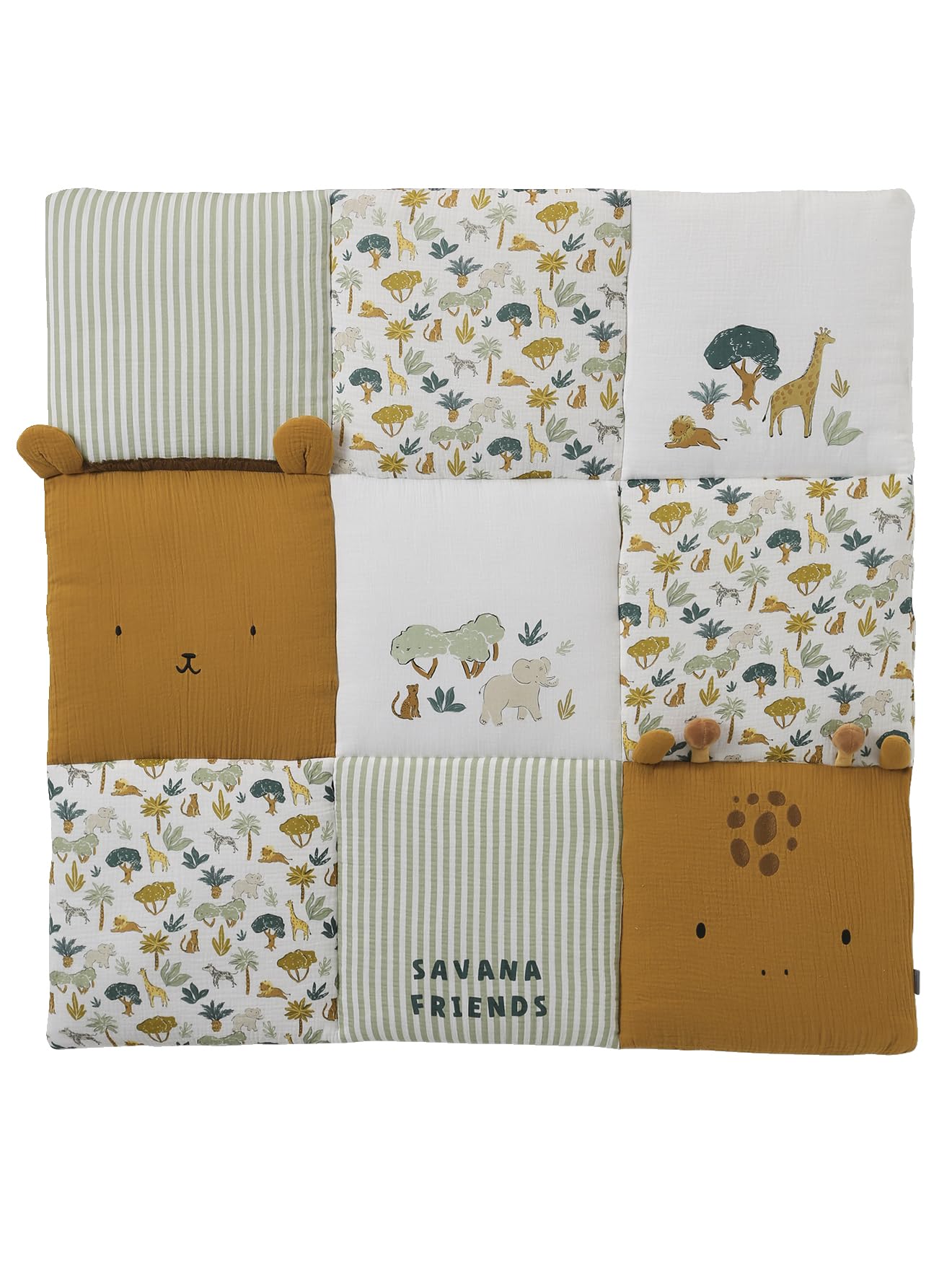 VERTBAUDET Tapis de Sol/Fond de Parc Patchwork Savana Multicolore 100X100