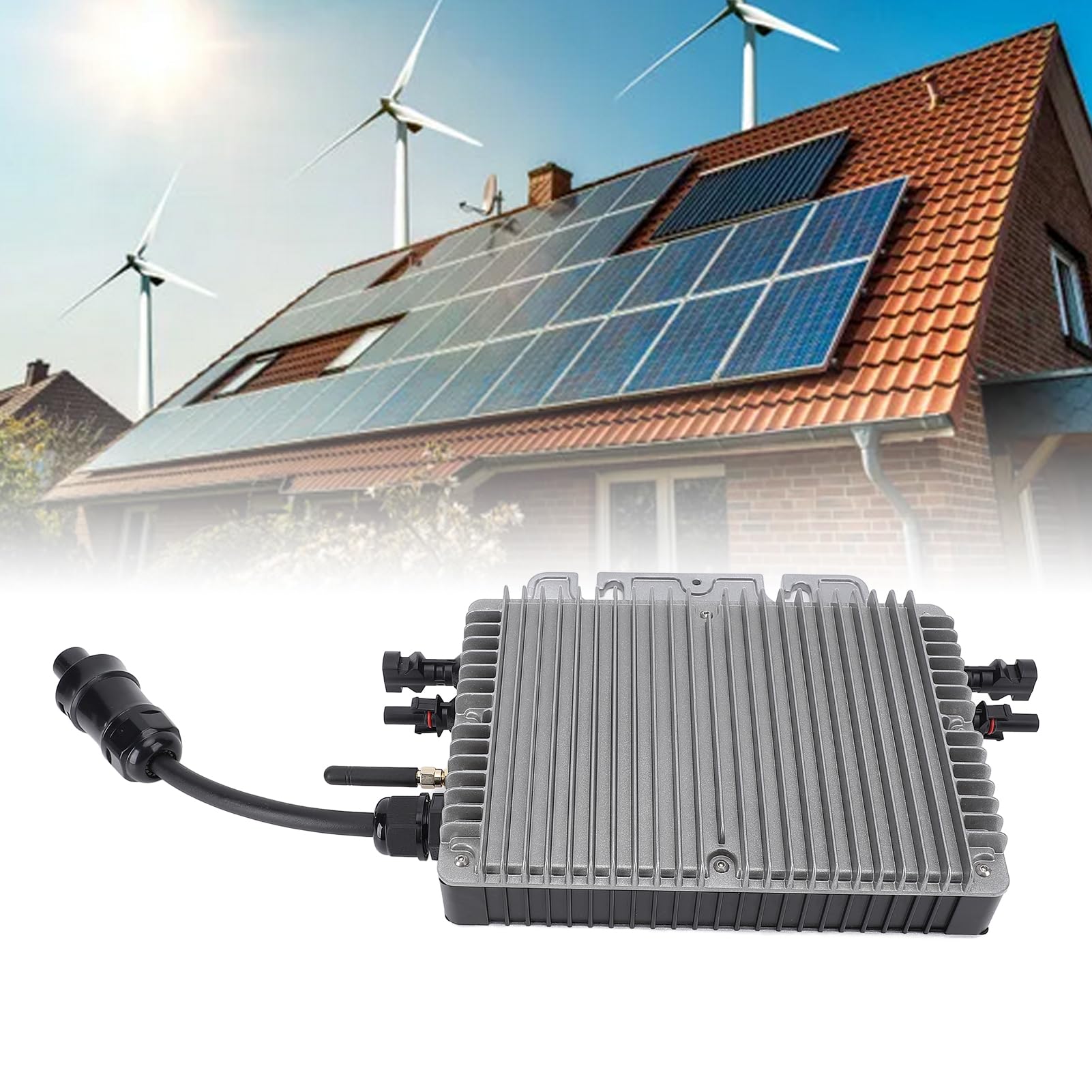 800 W WiFi-Mikro-Wechselrichter, Leistungsstarker Reiner Sinus-Wechselrichter für die Energieüberwachung Im Haushalt, IP67 Wasserdicht