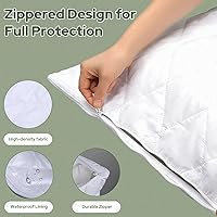 Vista 5 de CoolShields Protectores de Almohada Premium 100% Algodón Impermeables con Cremallera, Transpirables y Silenciosos, Superficie Hipoalergénica Suave