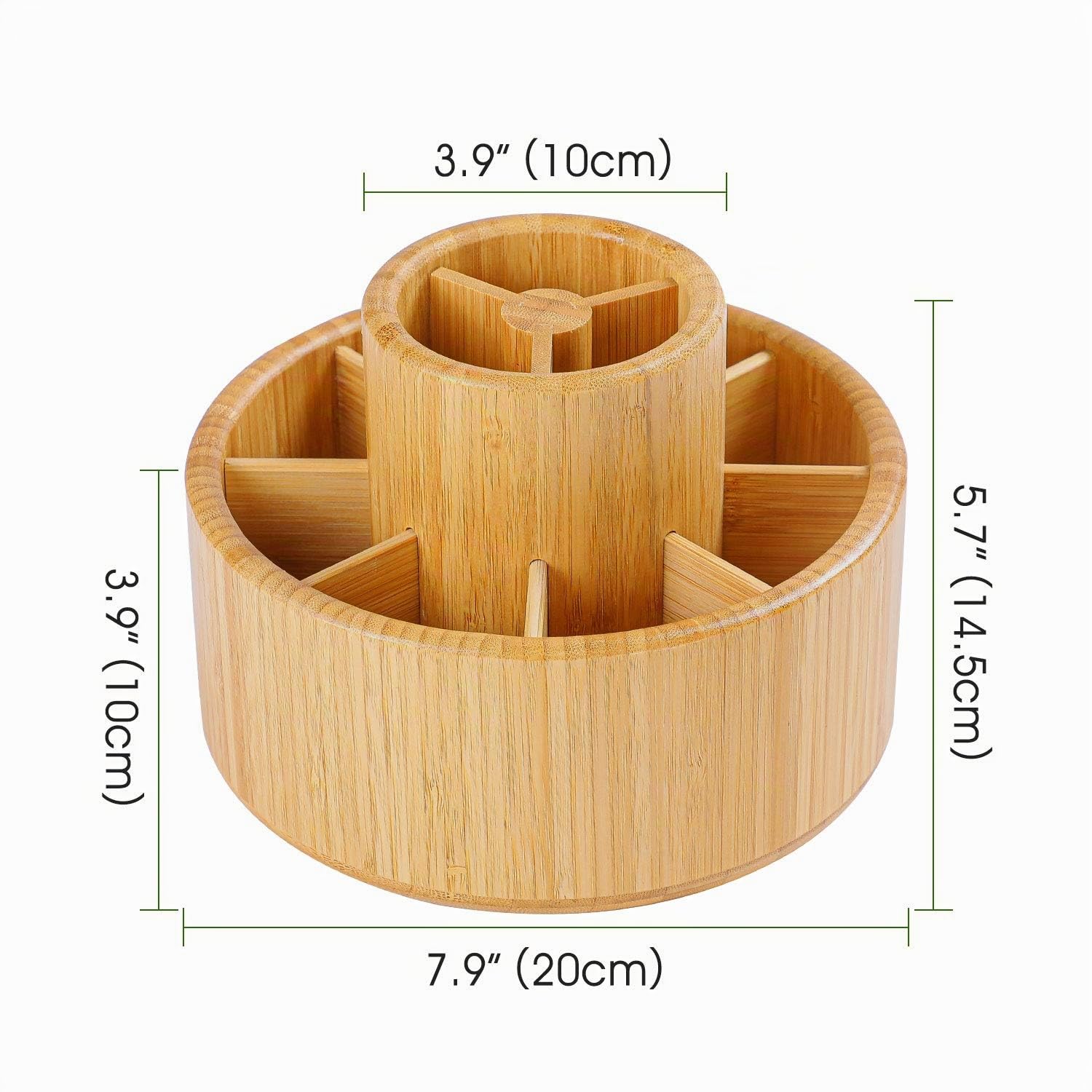 Utoplike Bamboo Desk Organizer, Schreibtisch Organizer, große Kapazität Pen Holder Lagerung für Bleistifte, Farbstifte, Pinsel, 360 Grad drehbar Büro Veranstalter, Holz Farbe