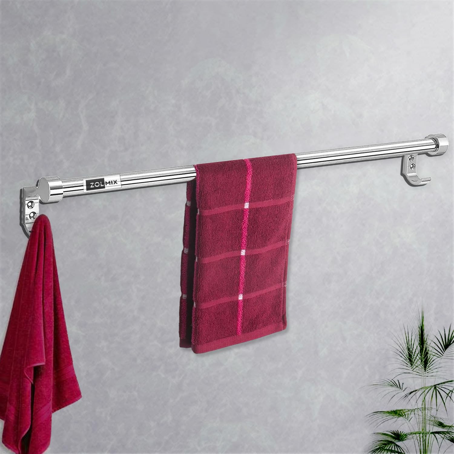 ZOLMIX 24 Inch SS304 Stainless Steel Folding Towel Holder Stand Single Rod for Bathroom, Towel Holder Rack/Stand, Bathroom Accessories Fitting for Kitchen | One Year Warranty | Silver Color | (B0DFHSF6ZB) Amazon Price History, Amazon Price Tracker