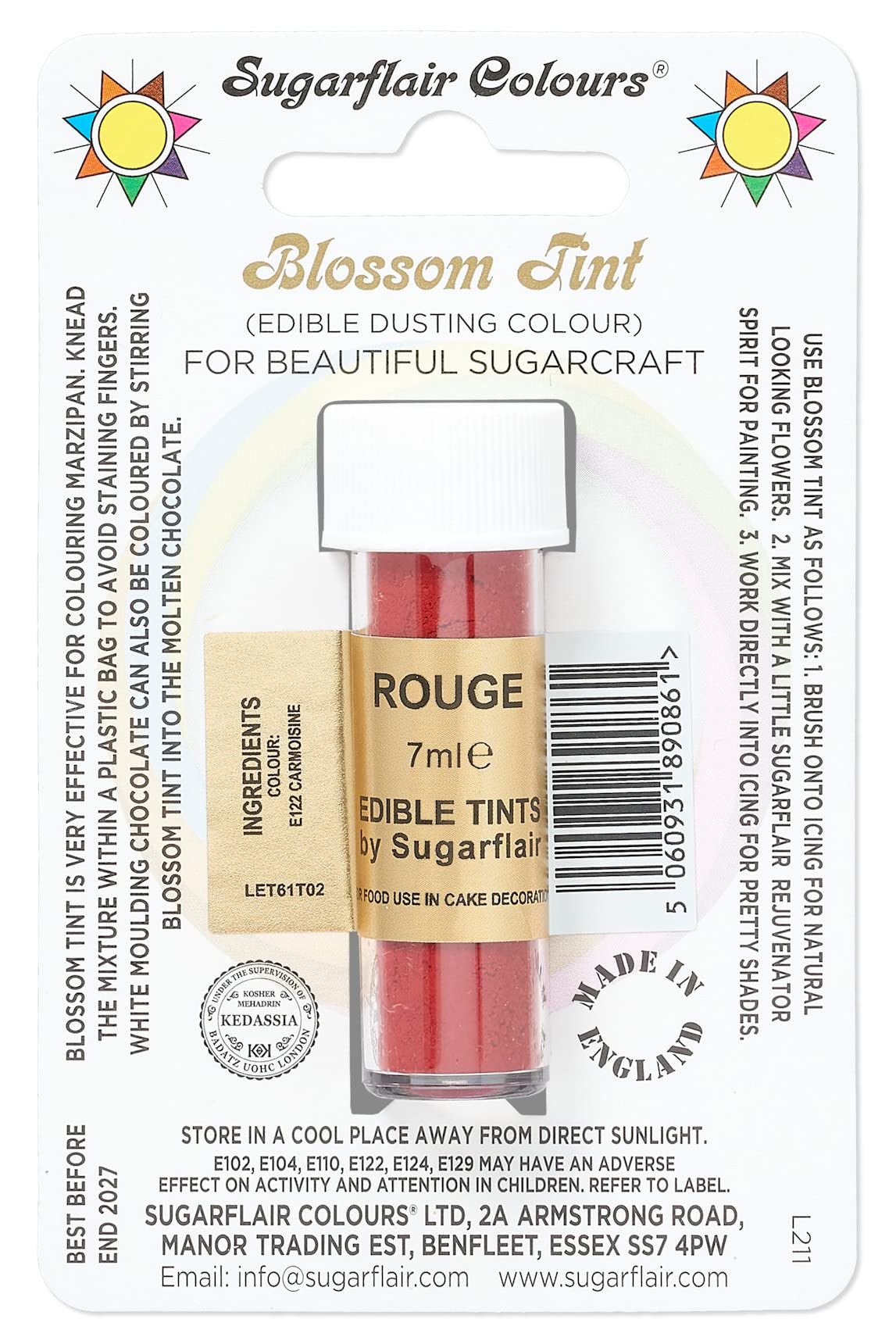 Sugarflair Blossom Tint Grape Violet Food Colouring and Dusting Powder, Matt Finish, Brush On or Mix with Rejuvenator Spirit to Create a One of A Kind Cake - 7ml — view 16