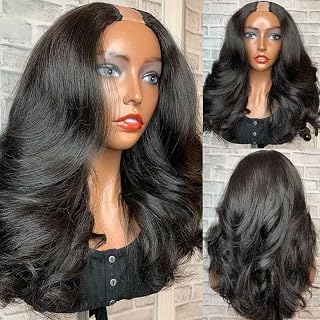 Beauty Forever Body Wave U Part Human Hair Wig 150% Density 10A Grade,Brazilian Human Hair Glueless Full Head Clip in Half Wig Free Part Natural Color 16 Inch