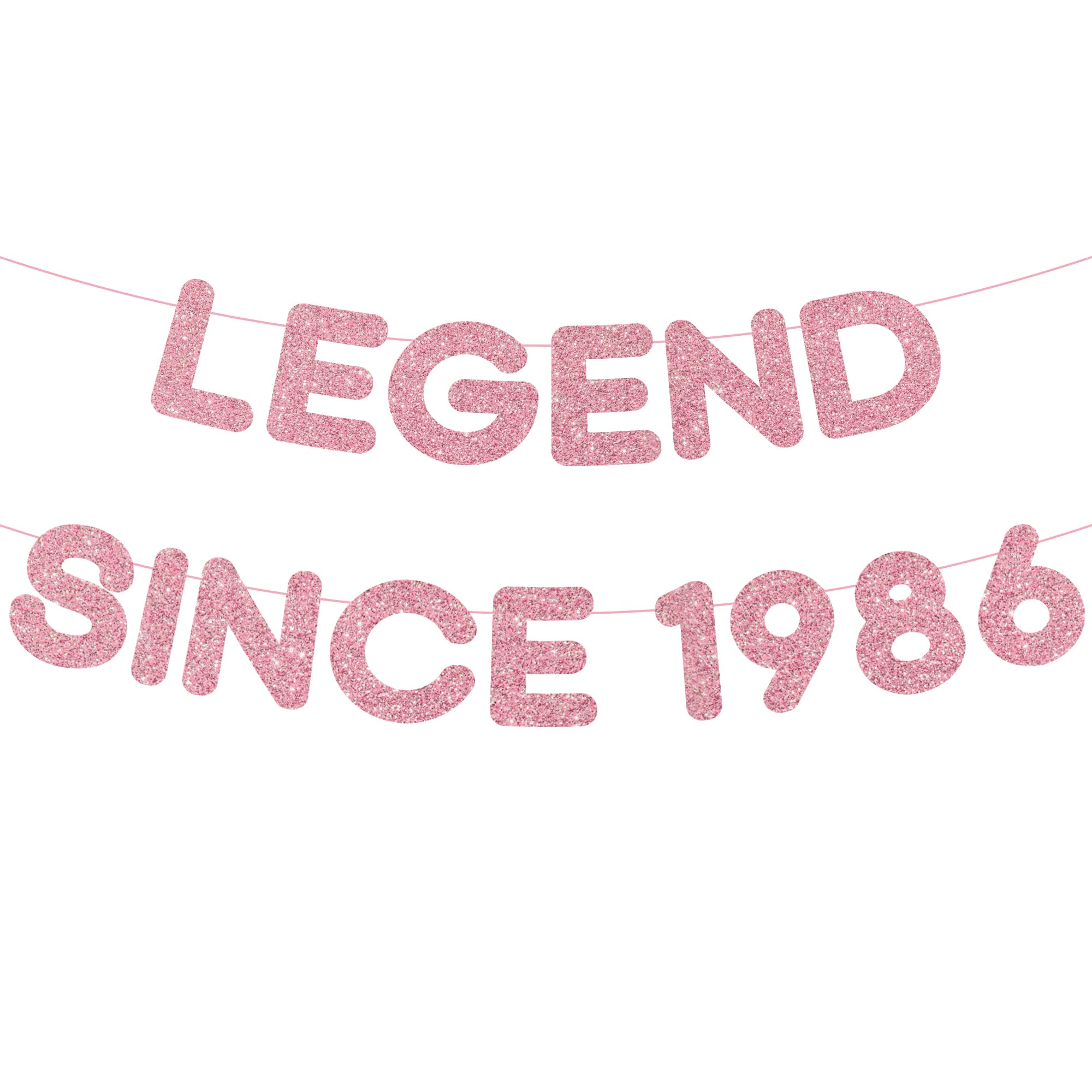 40th Birthday Party Decorations Banner - 2 Pcs Rose Gold Glitter Pre-Strung Legend Since 1986 Banners for Women Cheers to 40 Year Old Party Anniversary Happy Forty Birthday Decoration Supplies Gifts