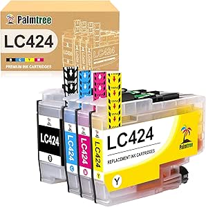 OINKWERE LC424 LC-424 inktcartridges voor Brother LC424 inktcartridges LC424Val voor Brother DCP-J1200W DCP-J1200WE printer (4 stuks