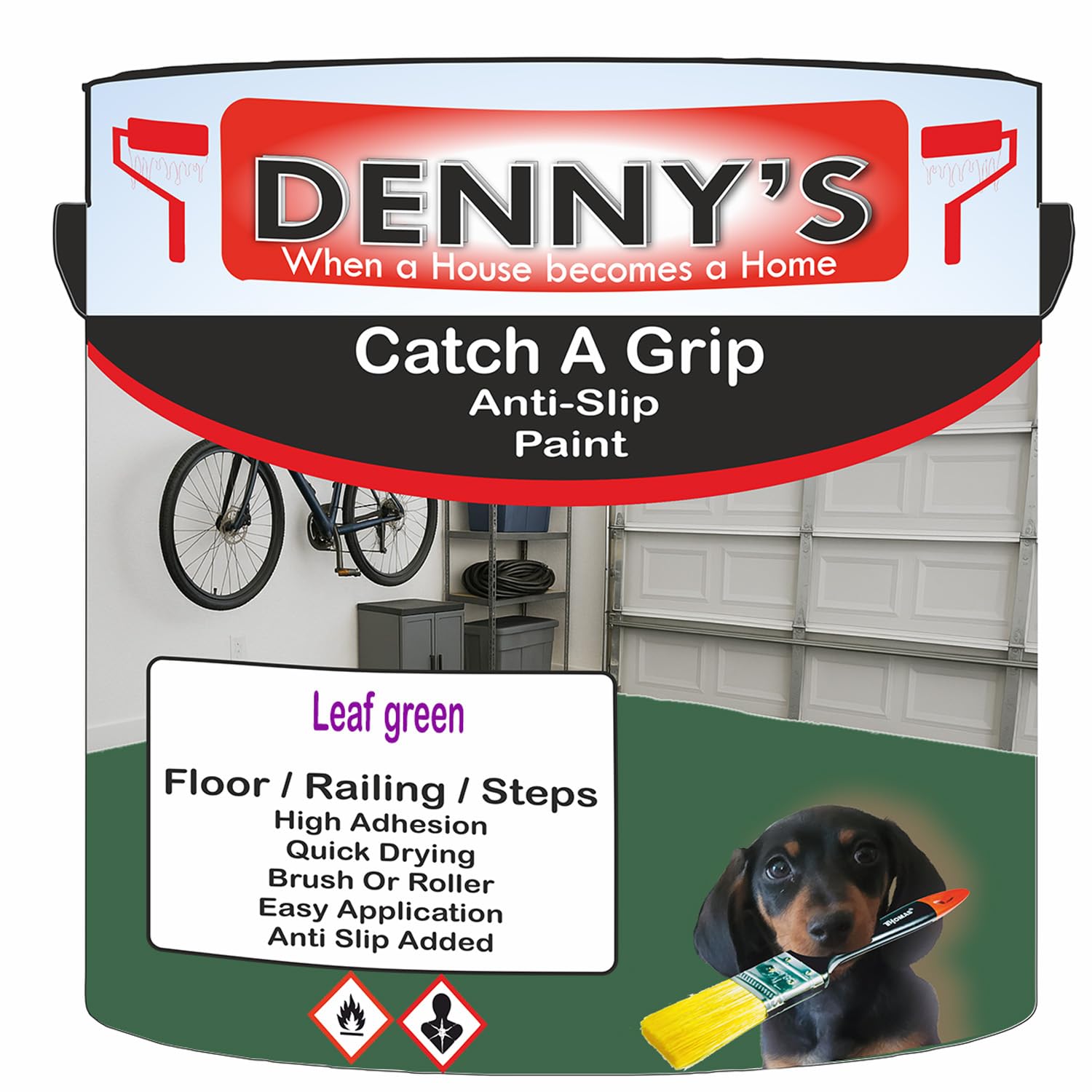 SCOOBYS PAINTS BACK IN THE MIX Catch A Grip Anti Slip Floor Paint – Non Slip Coating for Steps, Railings & Garages – 170 Colours, High Adhesion, Quick Dry, Multiple Sizes (Leaf green, 2.5 Litre Tin)