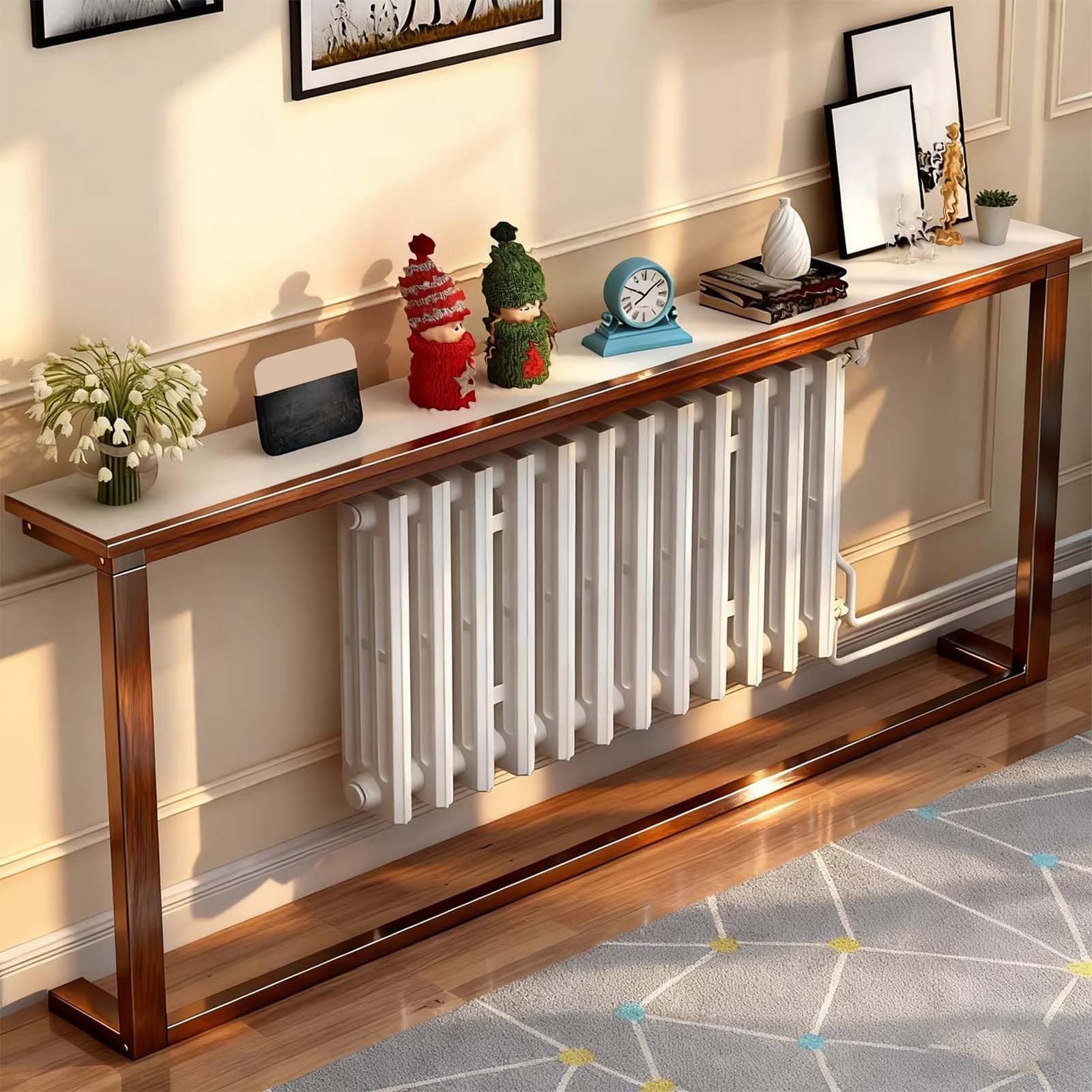 Cubre Radiadores Modernos Balda Radiador sin Taladrar Decorativo Superficie Ocupada 0,2m² Estante Radiador para el Hogar, Salón, Dormitorio, Oficina(Natural,100x20x80cm)