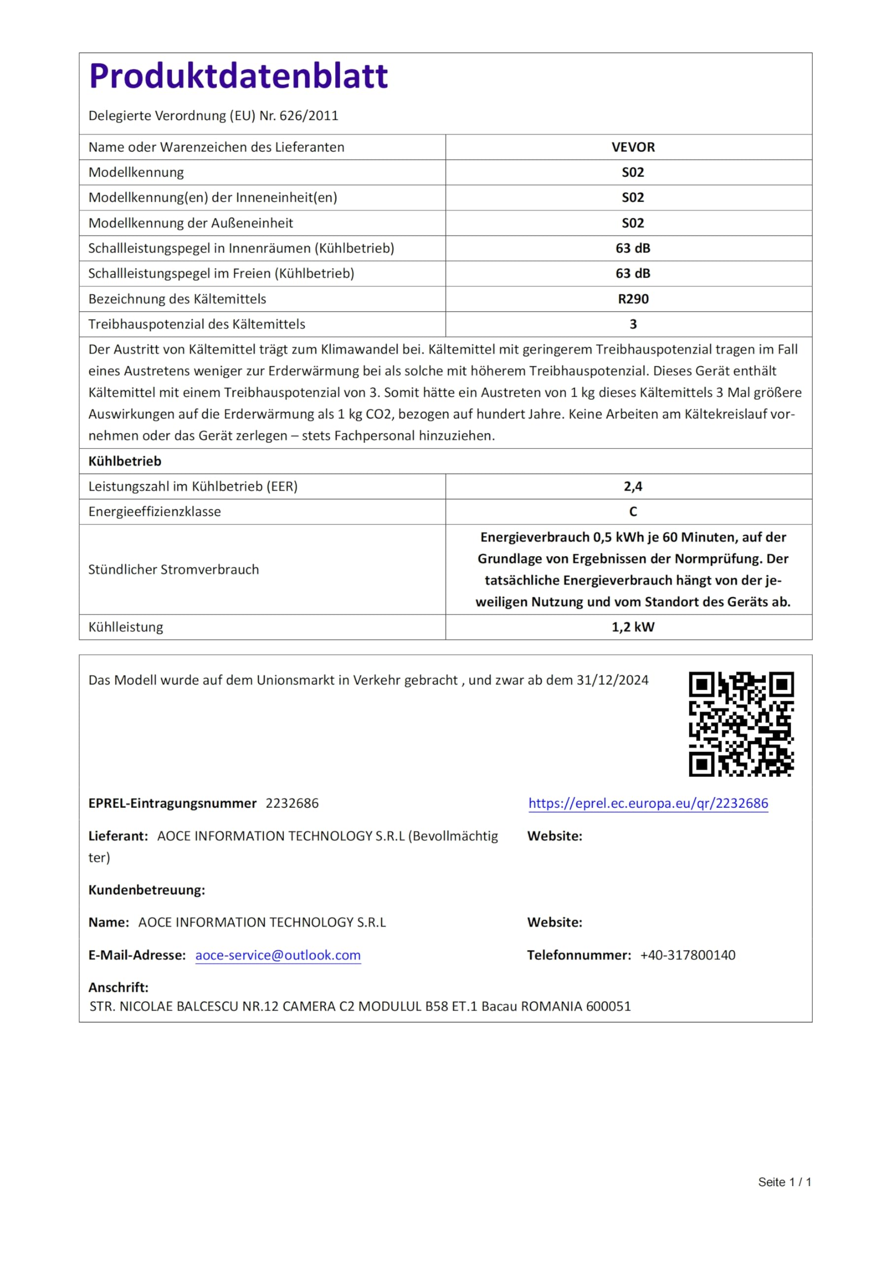 VEVOR Mobilny klimatyzator, 4250 BTU, 3-biegowy klimatyzator z 24-godzinnym timerem, zdalnie sterowana chłodnica, regulowana temperatura 16-32°C, na kemping na świeżym powietrzu, do kamperów lub