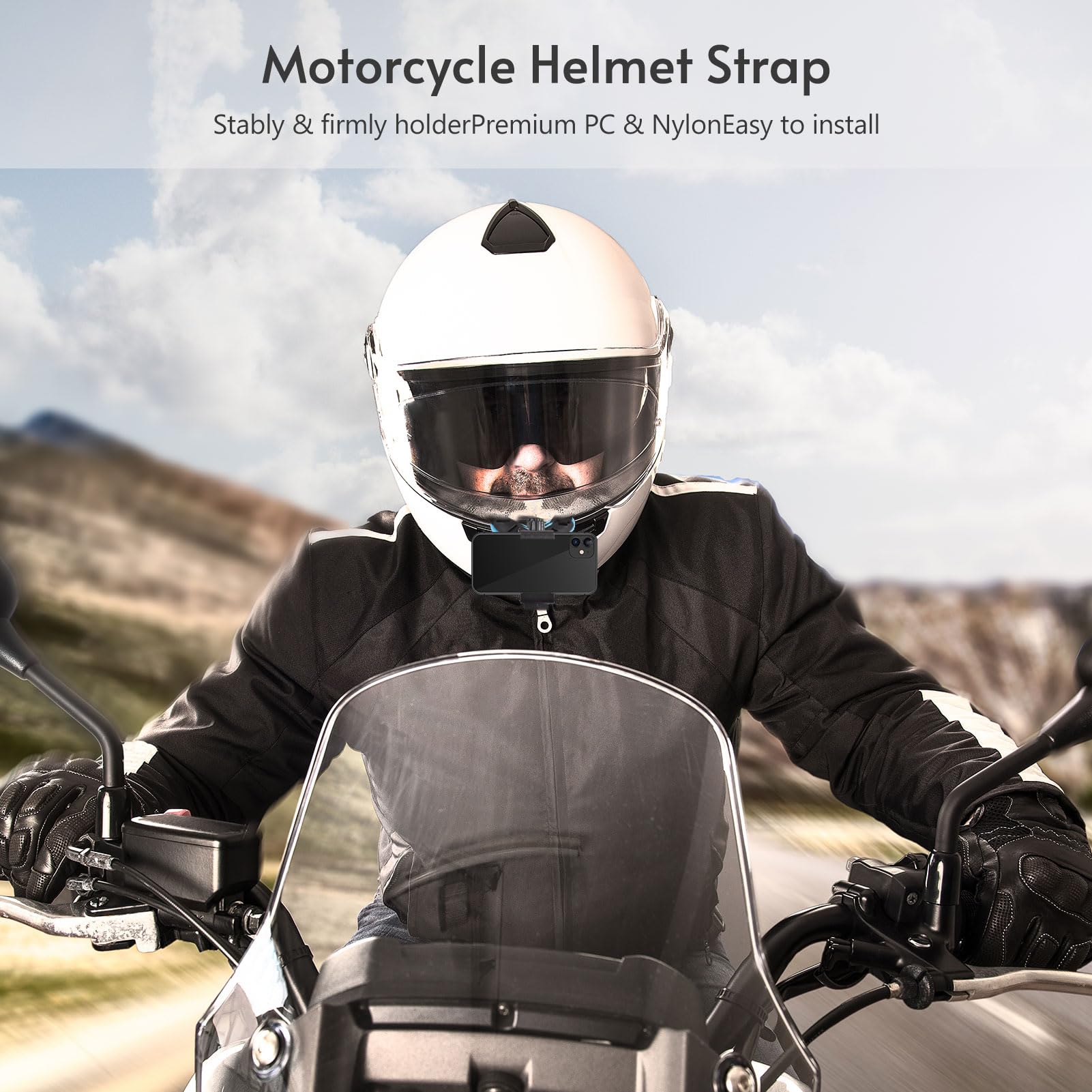 Soporte para Casco para cámara Soporte para Casco para cámara de acción con Adaptador Clip para teléfono móvil Compatible con cámara de acción Hero/Osmo/AKASO